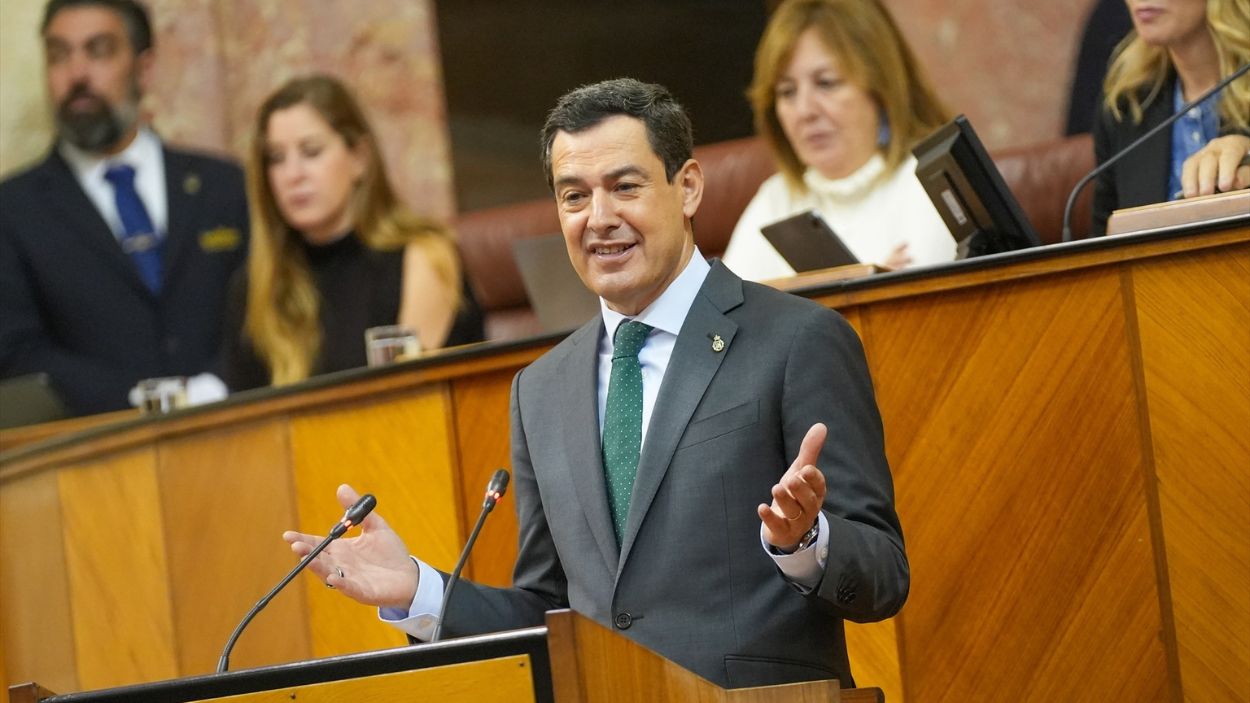 Presidente de la Junta de Andalucía, Moreno Bonilla, en el Parlamento andaluz / EP