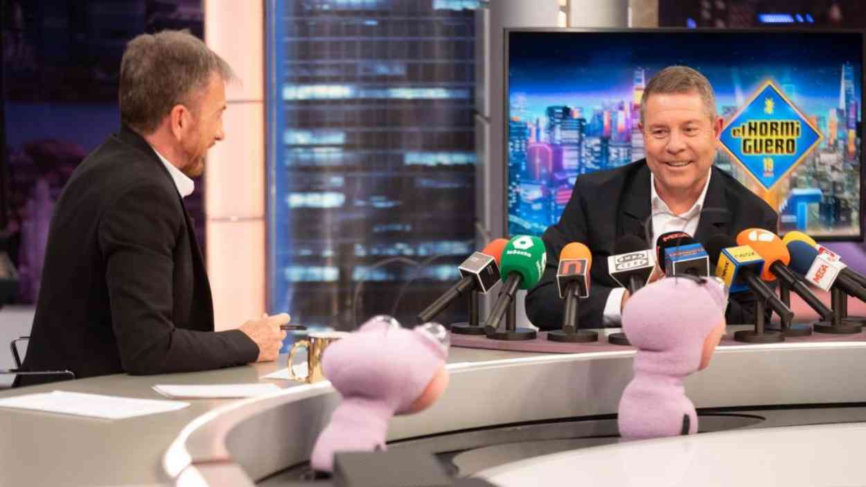 El presidente de Castilla-La Mancha y líder regional del PSOE, Emiliano García-Page, en su primera visita a 'El Hormiguero'. EP.