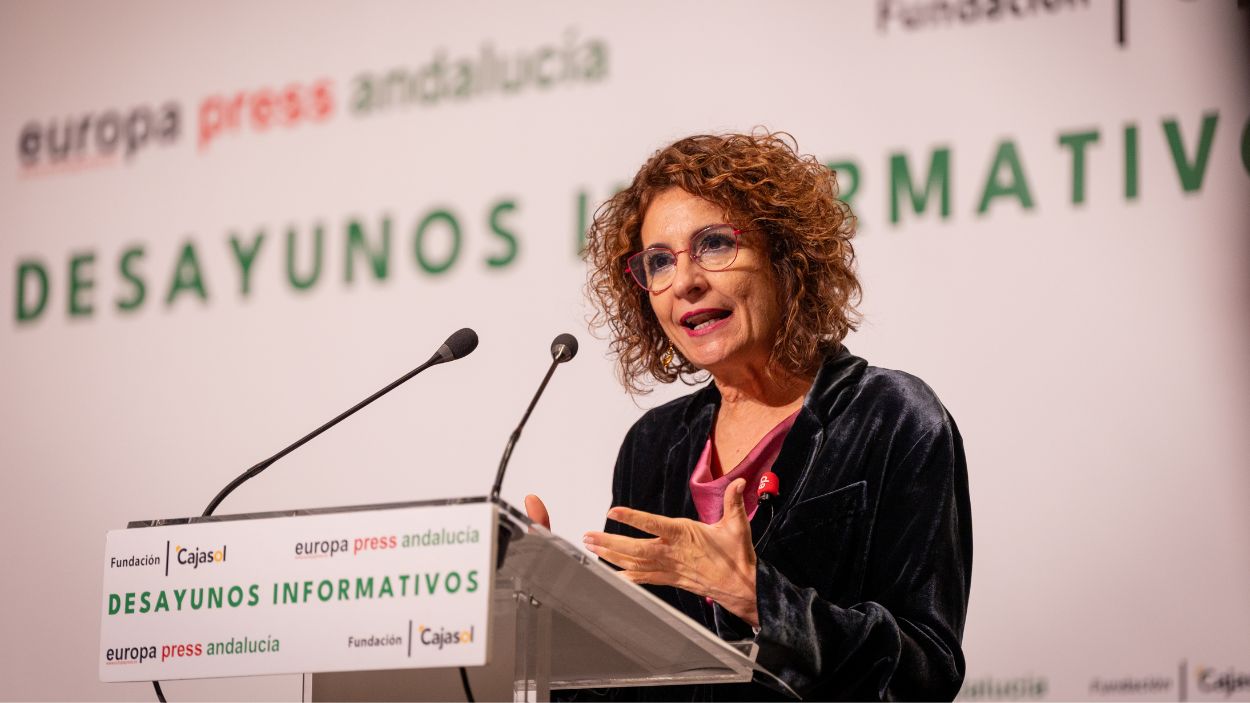 María Jesús Montero, vicepresidenta del Gobierno y secretaria general del PSOE andaluz, el pasado viernes durante los desayunos informativos de Europa Press / EP