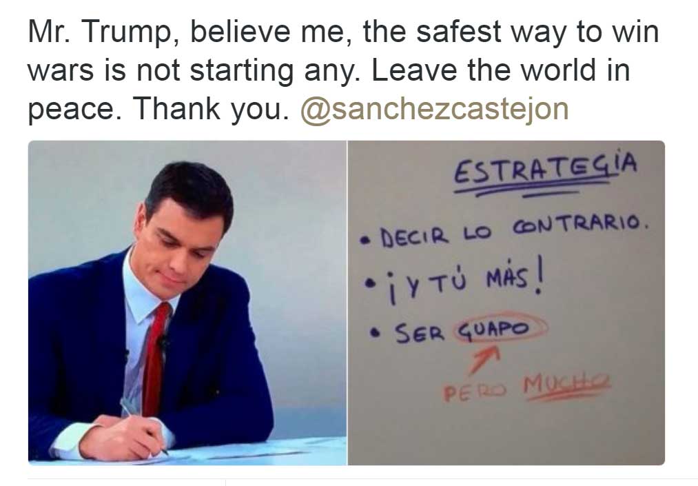Los usuarios de Twitter ironizan con el nivel de inglés de Pedro Sánchez.