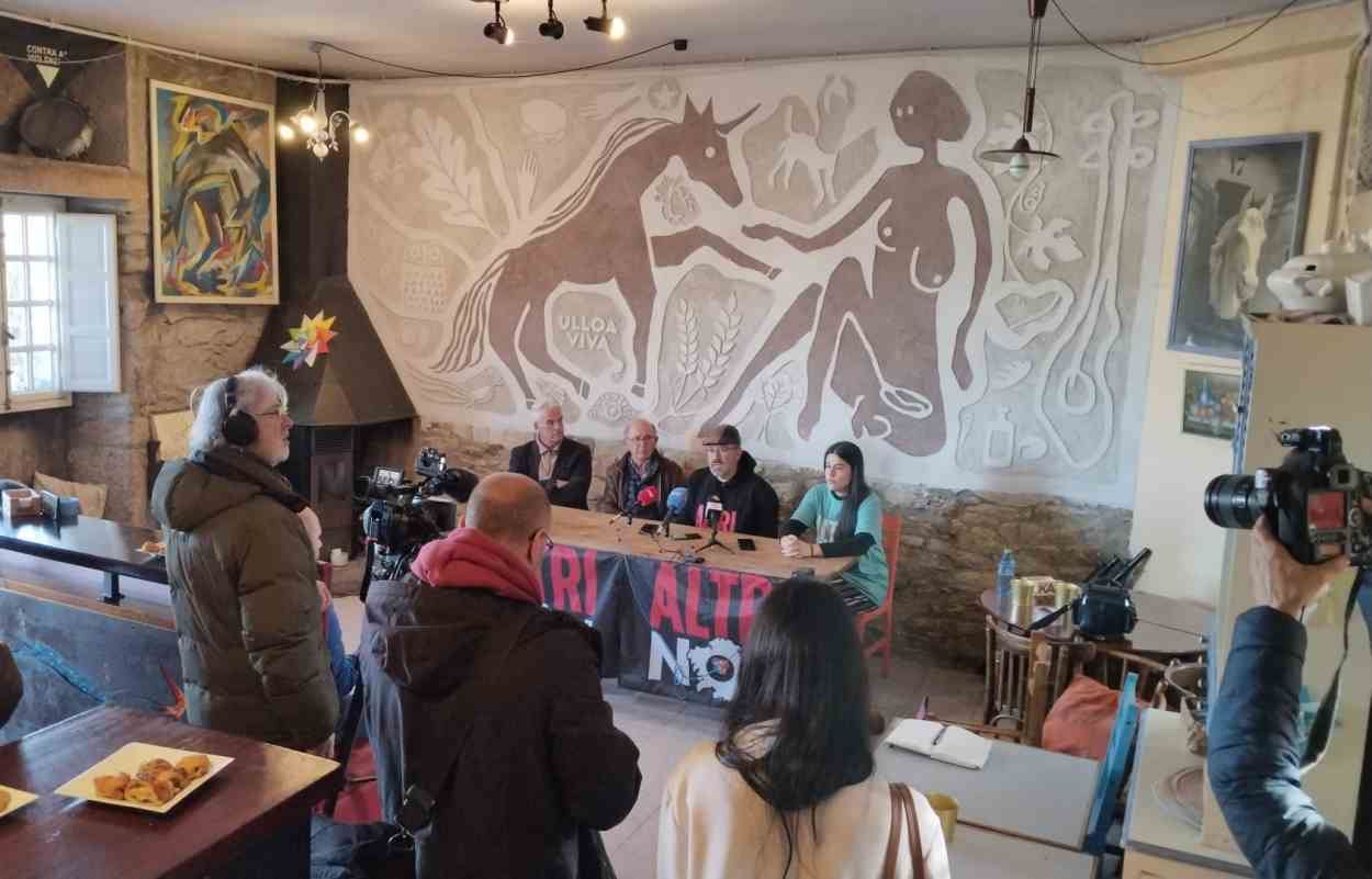 Imagen de la rueda de prensa de este lunes en Palas de Rei (Foto: Plataforma Ulloa Viva).