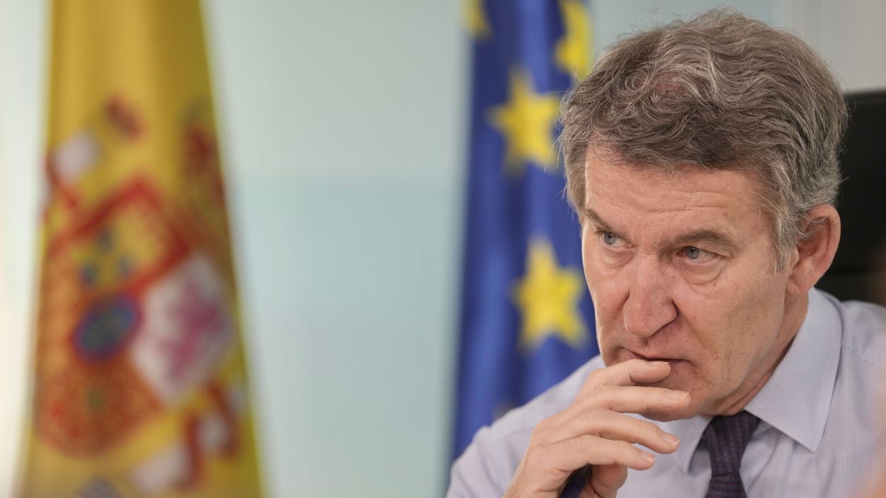 Alberto Núñez Feijóo en el Comité de Dirección del PP. EP.