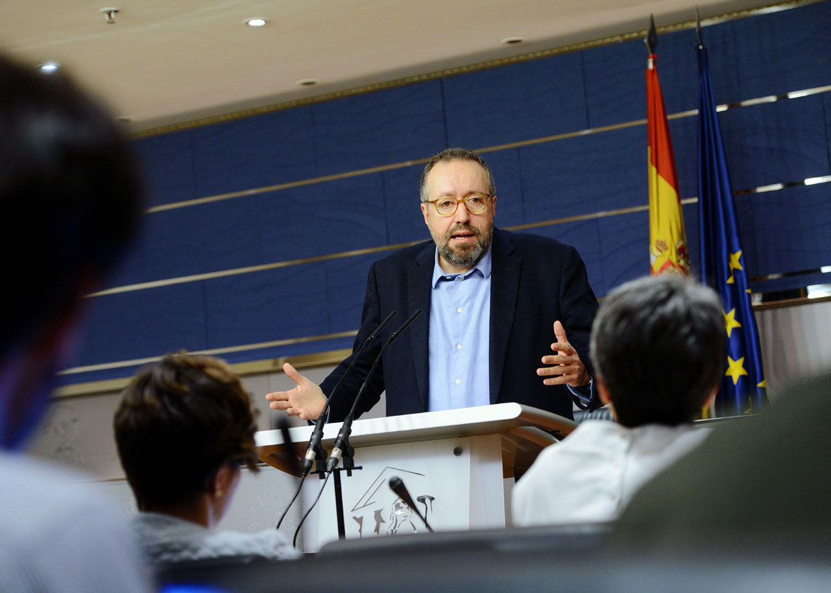 El portavoz de Ciudadanos, Juan Carlos Girauta, durante la rueda de prensa