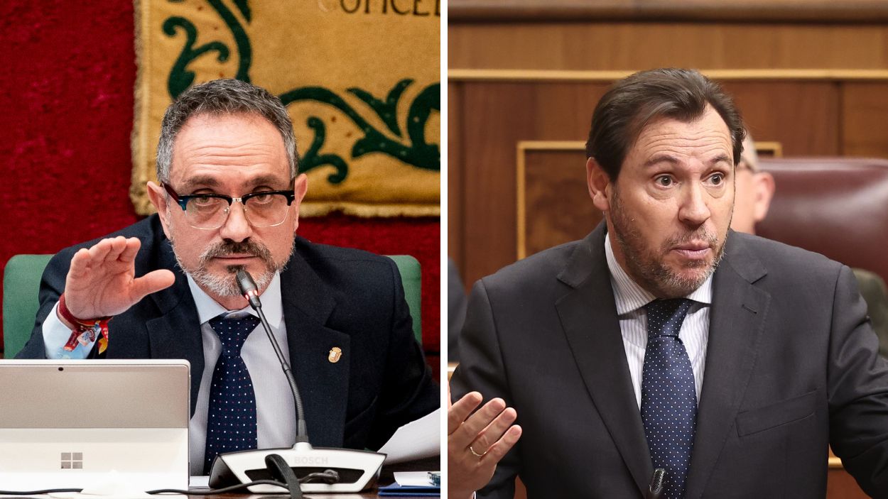 Fotomontaje del alcalde de Móstoles, Manuel Bautista, y el ministro de Transportes, Óscar Puente. Elaboración propia.