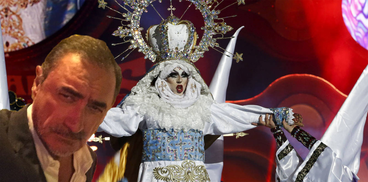 Carlos Herrera y la drag queen que ganó la gala Drag Queen de Las Palmas de Gran Canaria.
