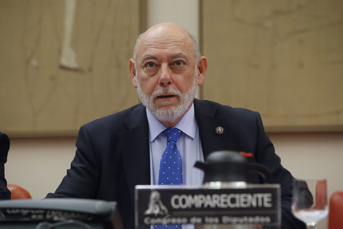 El fiscal general del Estado, José Manuel Maza, durante su comparecencia en el Congreso de los Diputados. 