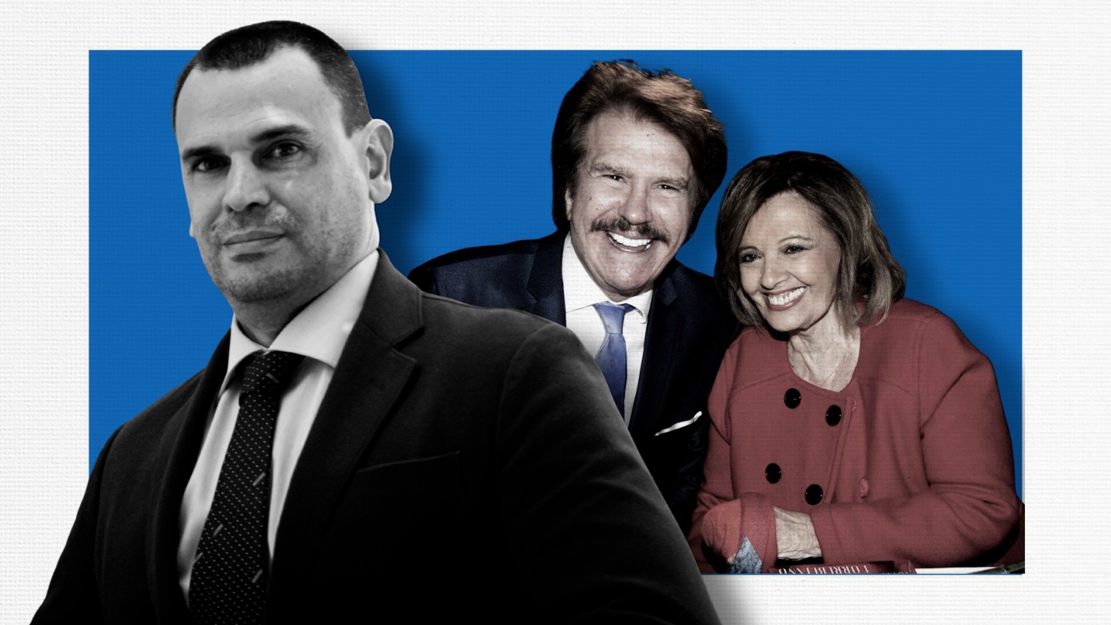 Alberto González Amador, Bigote Arrocet y María Teresa Campos. Elaboración propia