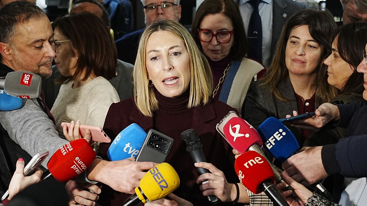 La presidenta de la Junta de Extremadura en funciones, María Guardiola. EP.