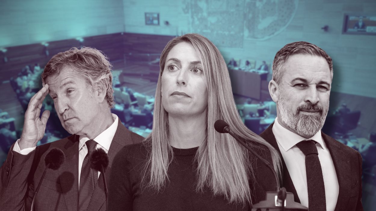 Vox deja en ‘stand by’ las conversaciones en Extremadura a cuatro días del KO a Guardiola. Montaje propio