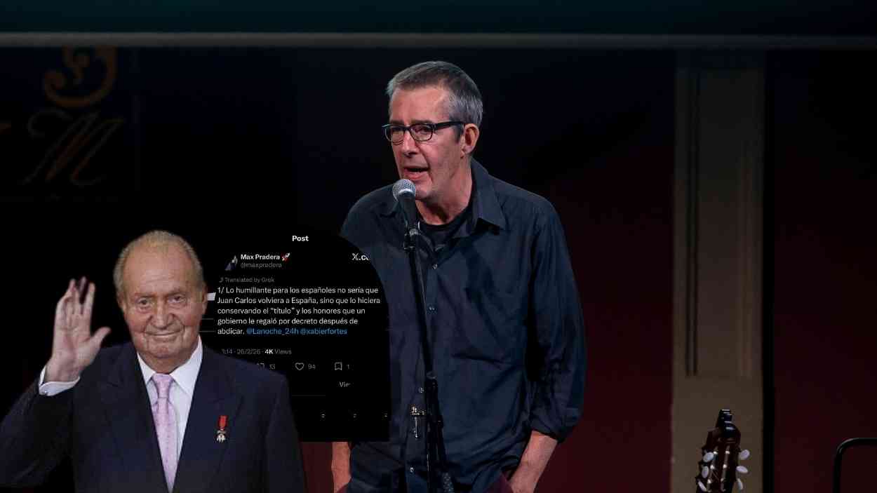 Max Pradera se ha pronunciado a través de su perfil oficial de X para calificar el posible retorno del emérito a España. 