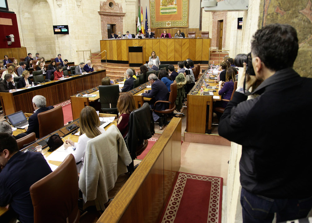Sesión de ayer del Parlamento andaluz.