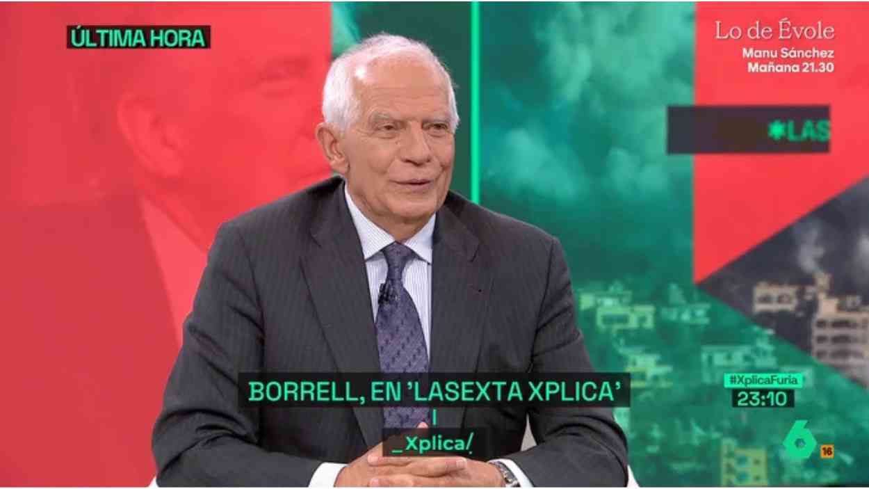 El exAlto Representante de la UE, Josep Borrell, durante su intervención en 'laSexta Xplica'. LaSexta