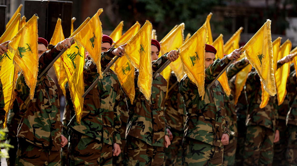 Militares de Hezbolá en una foto de archivo. EP.