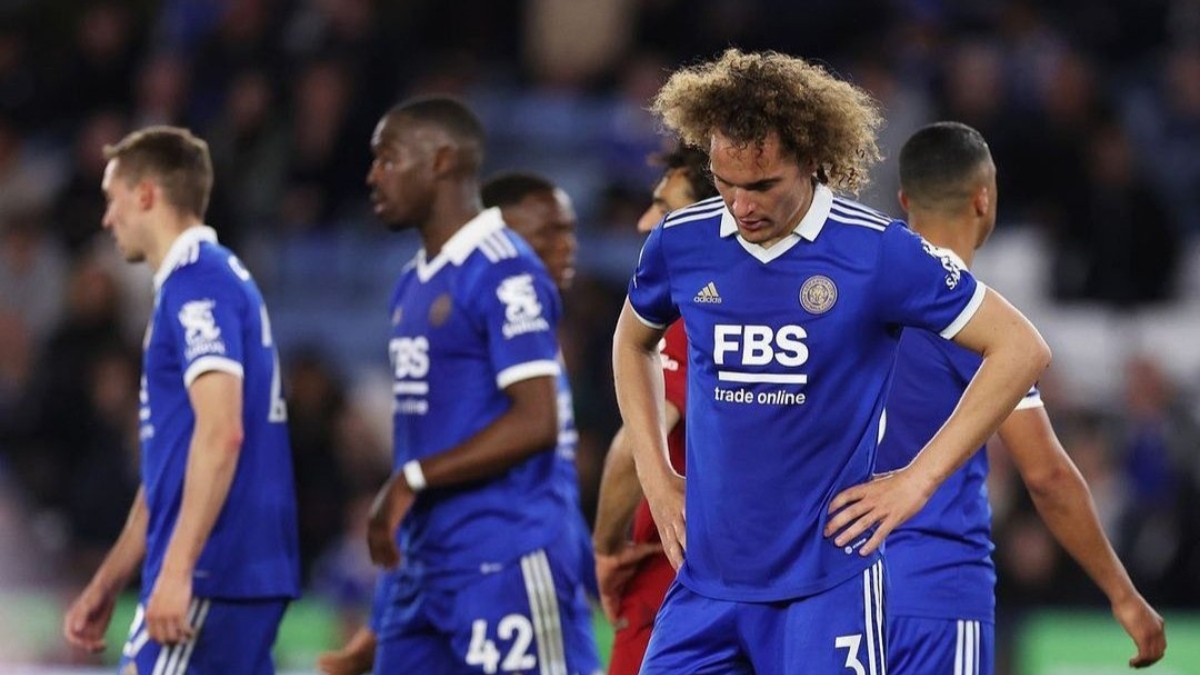 Jugadores del Leicester tras haber descendido| Leicester City