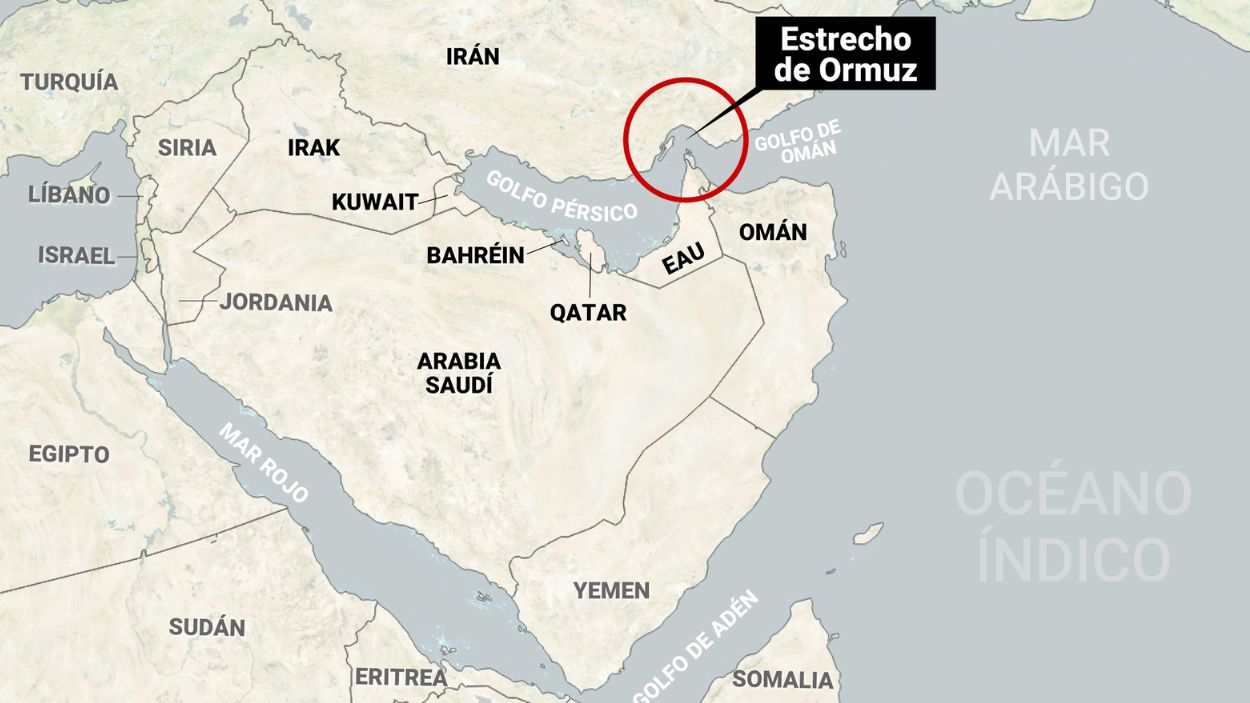 Ubicación del Estrecho de Ormuz