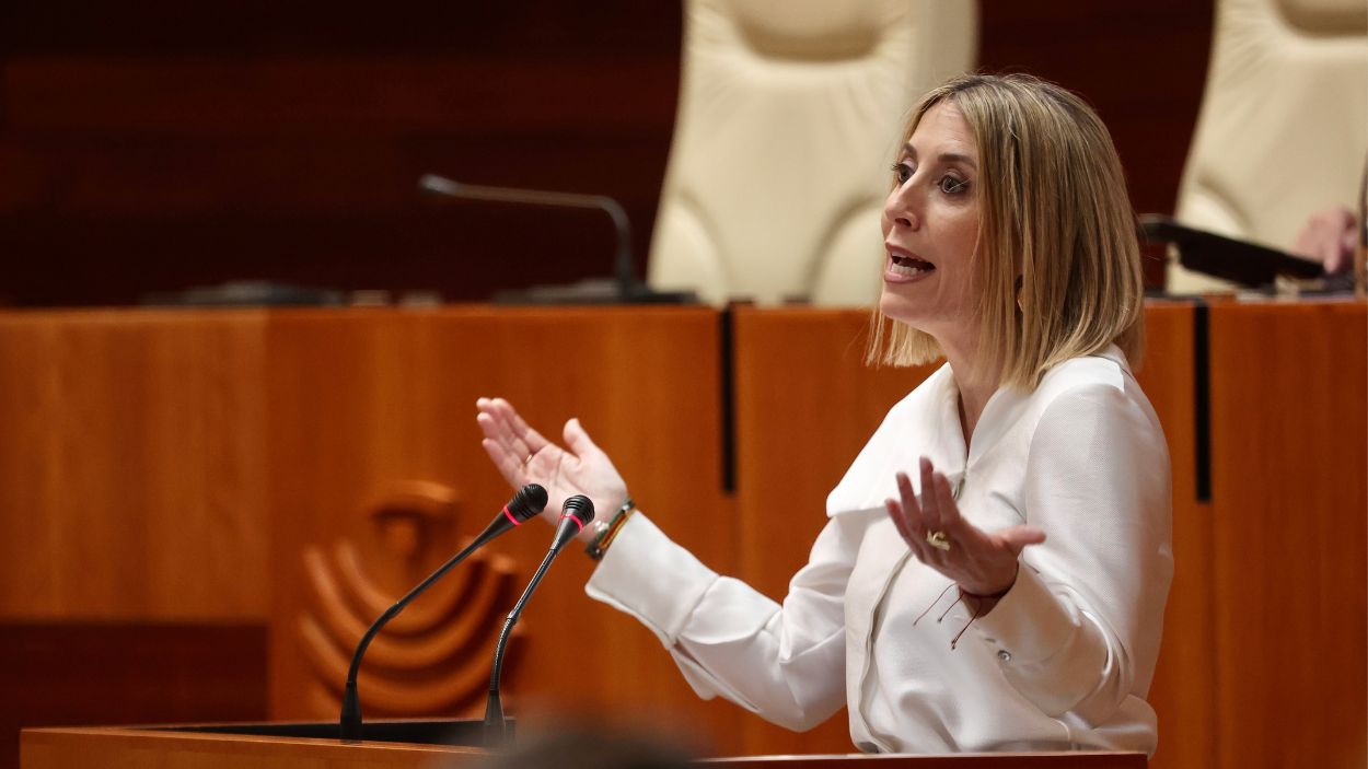 La candidata a la Presidencia de la Junta de Extremadura, María Guardiola, pronuncia su discurso de investidura, a 3 de marzo de 2026 en Mérida. EP.