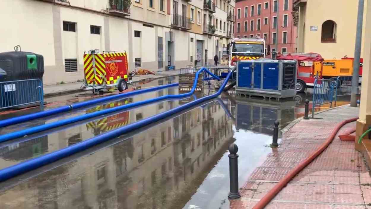 Inundaciones en el barrio de Entretorres de Talavera de la Reina en el mes de febrero. EP.