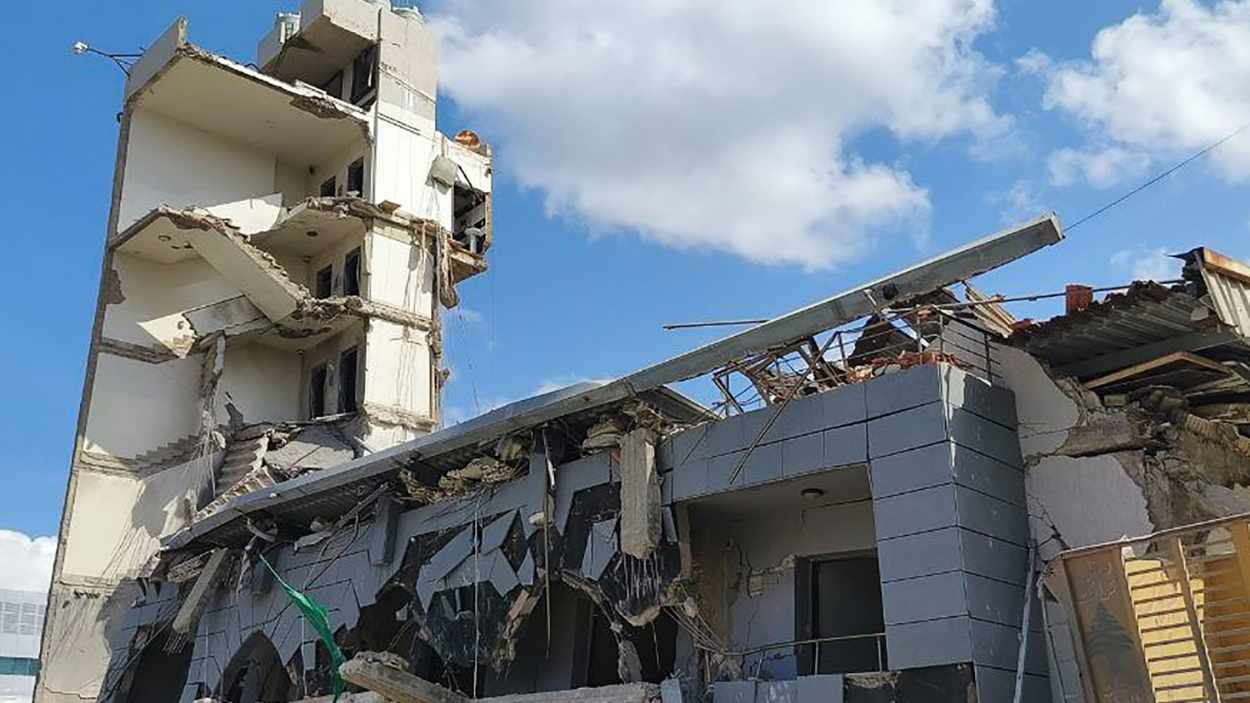 Edificio totalmente destrozado en Beirut tras la ofensiva israelí. EP.