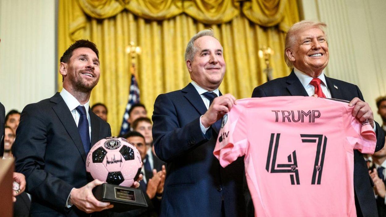Lionel Messi en la Casa Blanca junto al presidente de Estados Unidos, Donald Trump. Casa Blanca en X