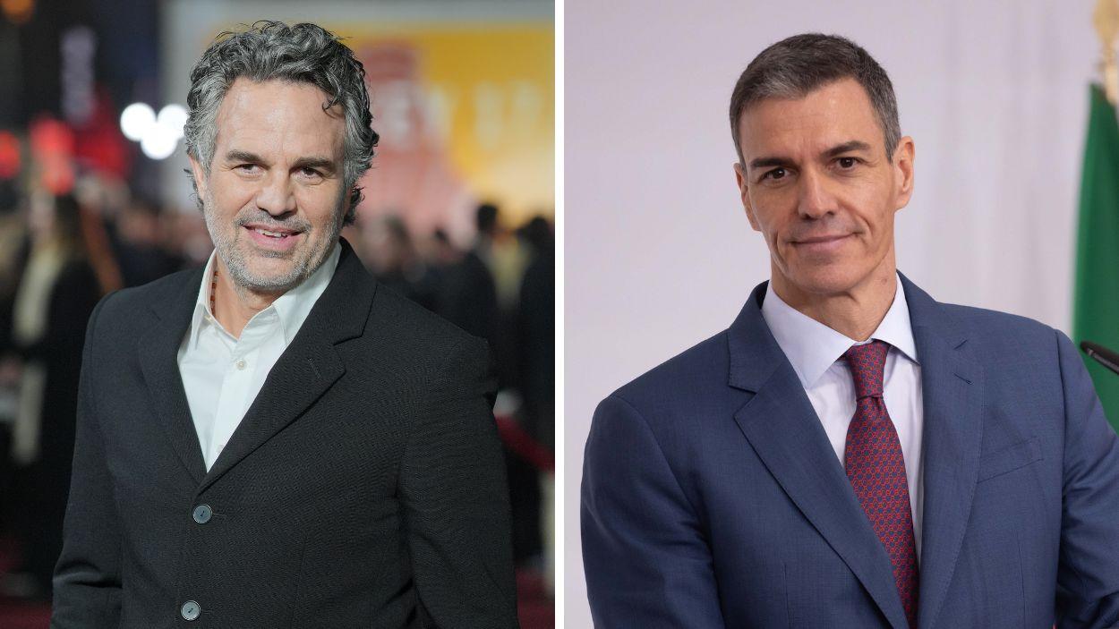 Mark Ruffalo y Pedro Sánchez. 
