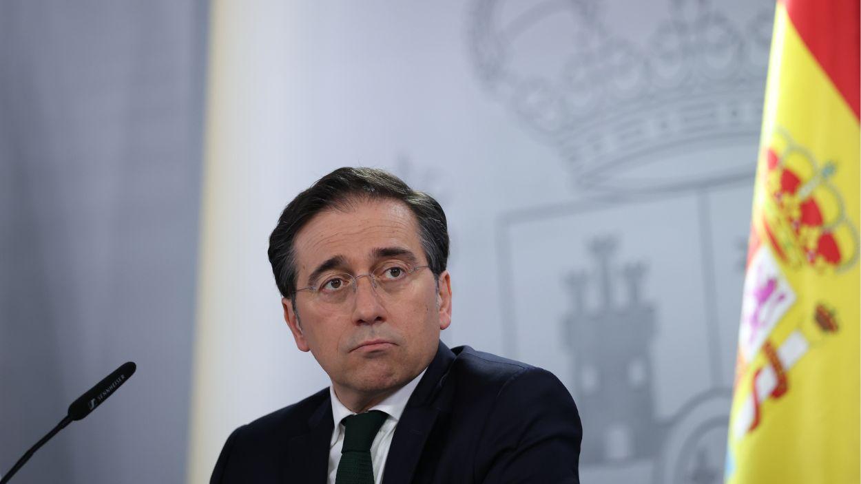 El ministro de Asuntos Exteriores, José Manuel Albares, en rueda de prensa posterior al Consejo de Ministros. EP.