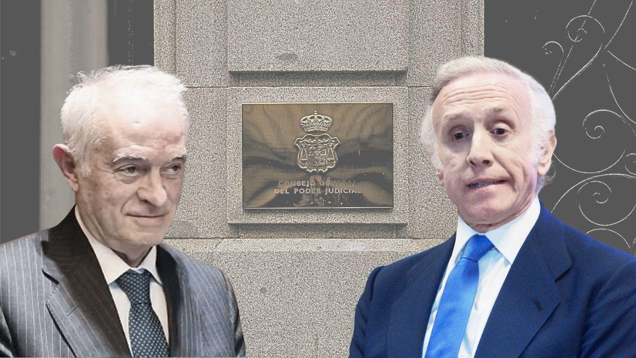 Montaje del juez Juan Carlos Peinado y Eduardo Inda delante de la sede del CGPJ. Elaboración propia.