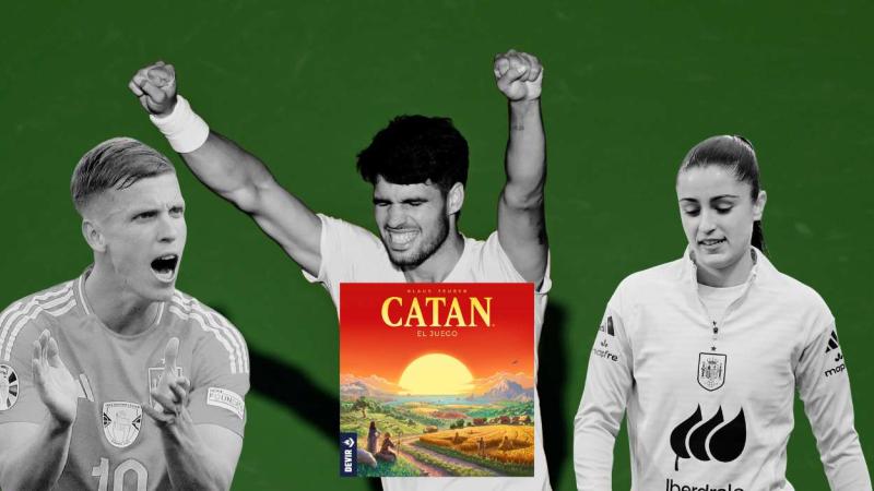 Dani Olmo, Jana Fernández y Carlos Alcaraz juegan al Catan