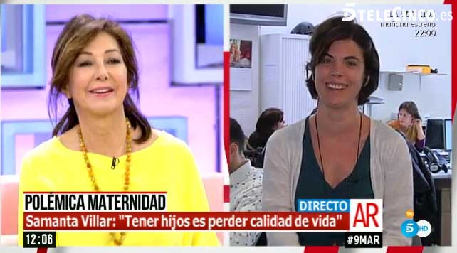 Captura de Samanta Villa en Telecinco