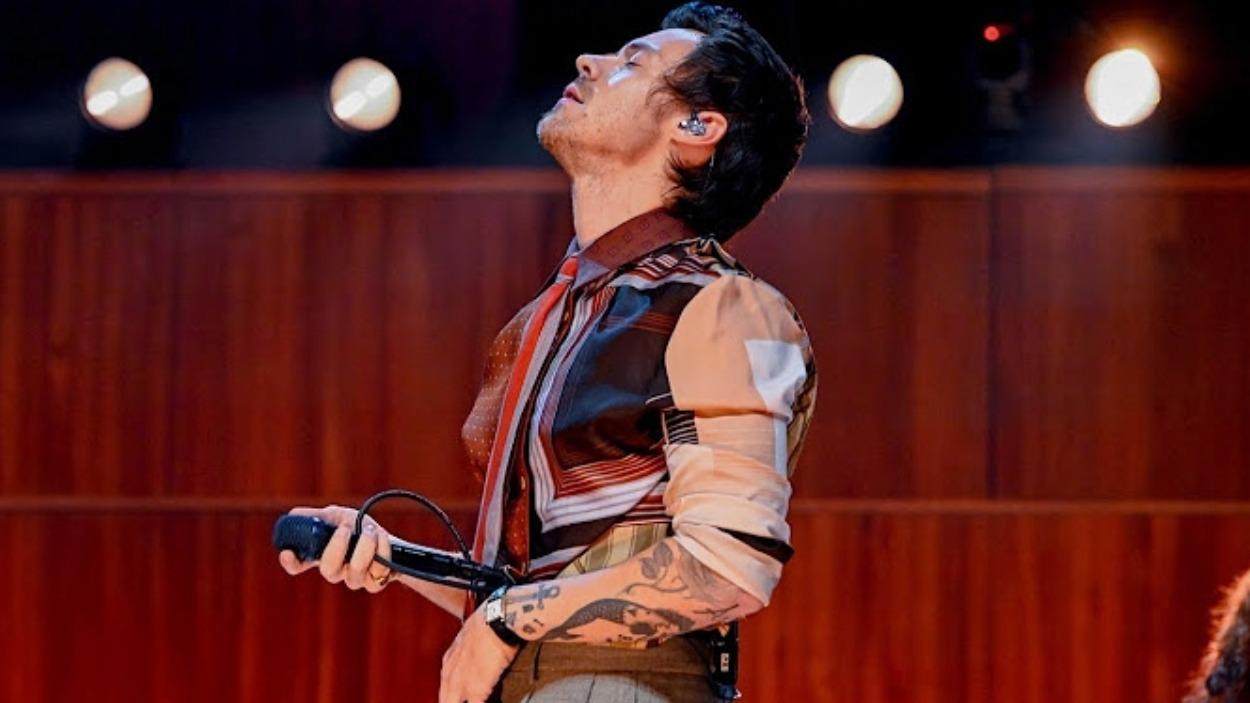 Harry Styles durante el Live Lounge de la BBC