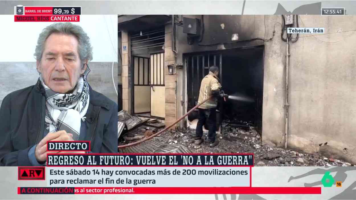 El cantautor Miguel Ríos durante su intervención en el programa de 'Al Rojo Vivo'. LaSexta.