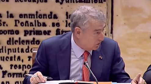 José Antonio Sánchez. Captura de su comparecencia en la comisión de control parlamentario de RTVE