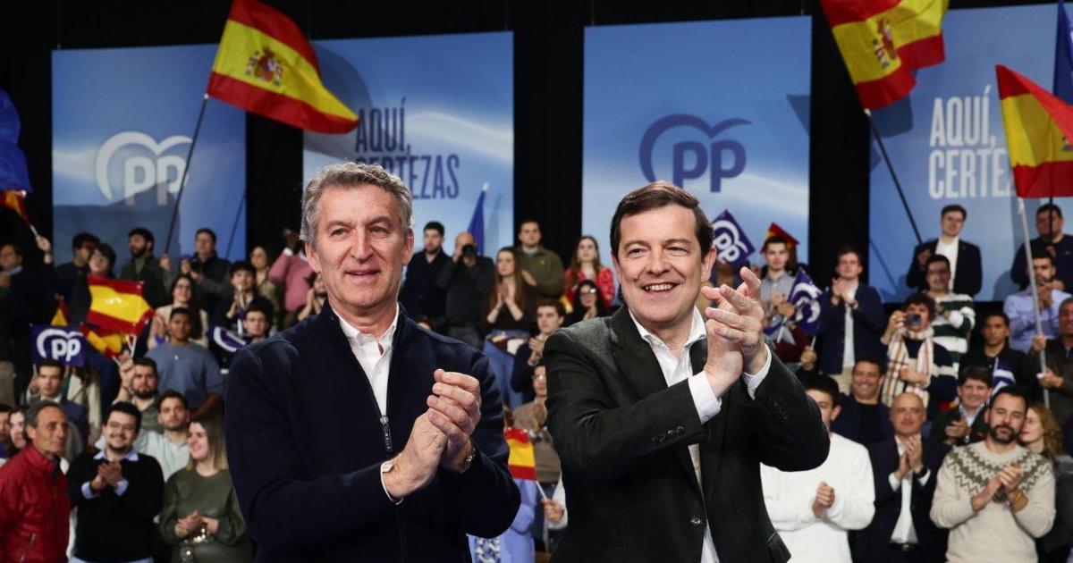 Feijóo pide el voto para Mañueco mientras ve en Sánchez una «doble moral» y en Vox, un bloqueo