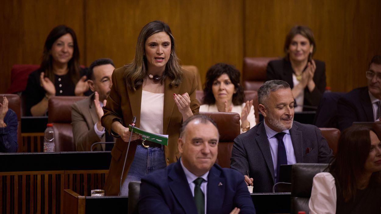 La vicesecretaria general y portavoz del PSOE de Andalucía, María Márquez, en el Parlamento de Andalucía / Archivo PSOE-A