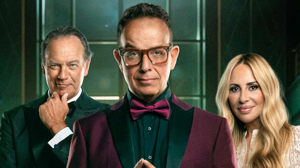 Àngel Llàcer junto a Bertín Osborne y Marta Sánchez en el cartel de 'Una fiesta de muerte'