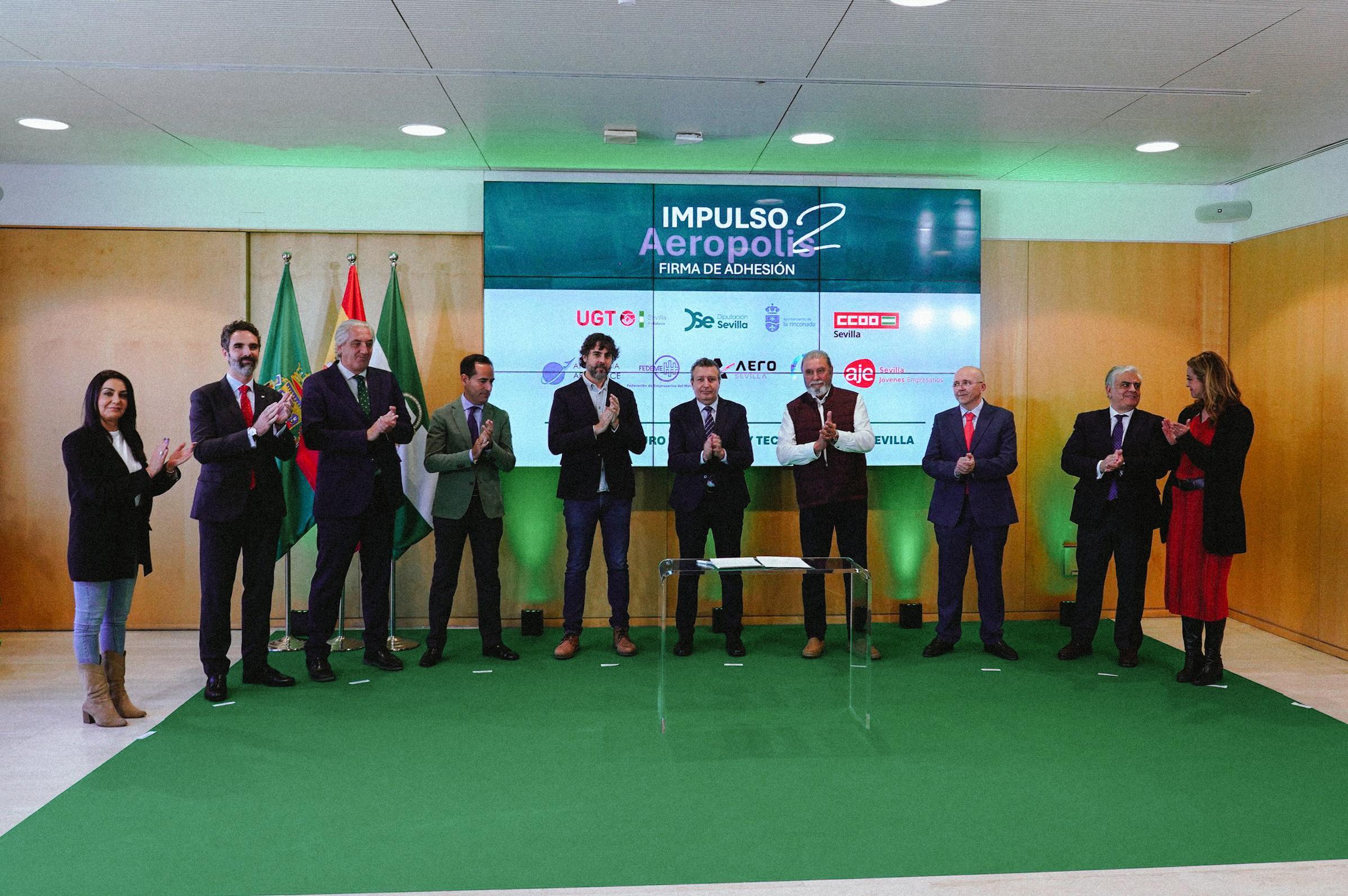 Firma de adhesión Aerópolis II / DIputación de Sevilla