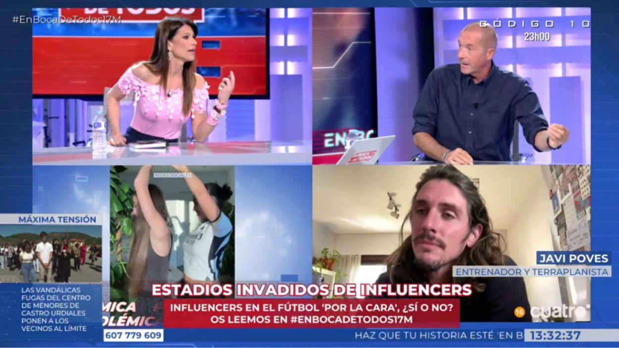 Sonia Ferrer, Manu Carreño y Javi Poves en 'En boca de todos'. Mediaset