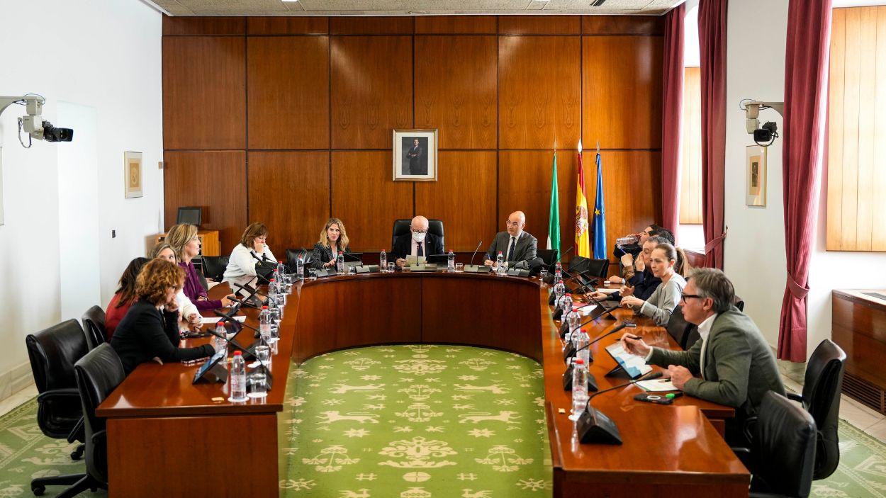 Imagen de este miércoles de la Junta de Portavoces, que ha aprobado el orden del día del Pleno del Parlamento de los días 25 y 26 de marzo / EP