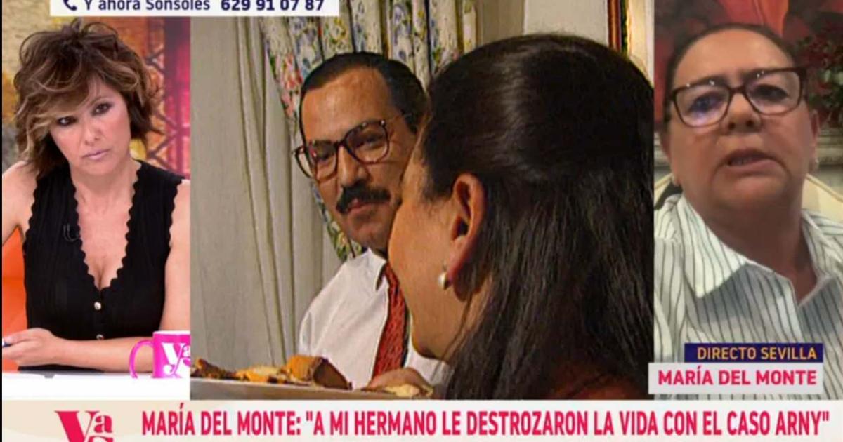 María del Monte relata el infierno que su hermano vivió tras ser acusado falsamente en el caso Arny: «Le destrozaron la vida»
