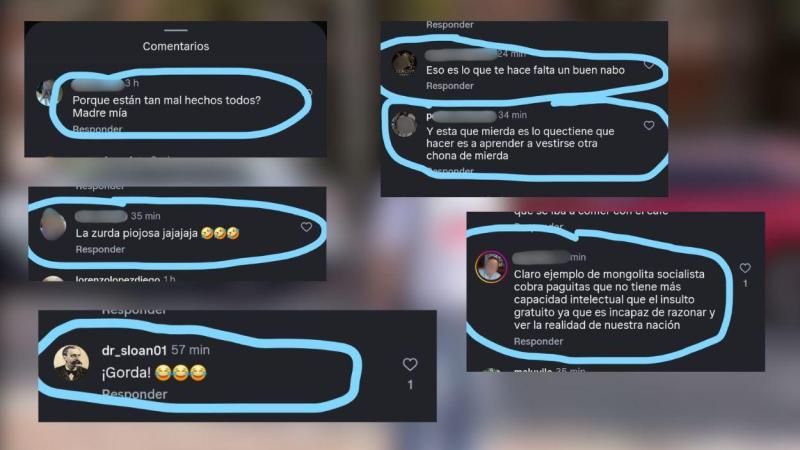 Insultos registrados en redes sociales