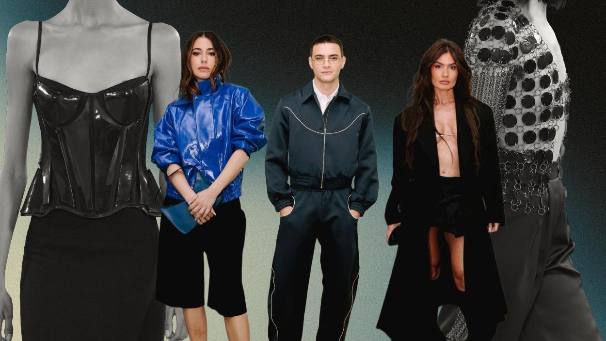 Blanca Suárez, Gabriel Guevara y Madame de Rosa durante el desfile de JC PAJARES. Cortesía.