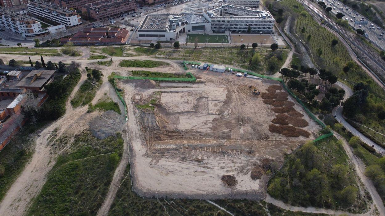 Parcela de Montecarmelo donde el Ayuntamiento lleva a cabo las obras para el cantón. Plataforma No al Cantón de Montecarmelo.