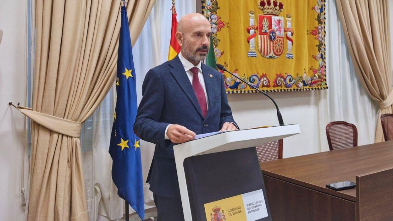 El subdelegado del Gobierno en Málaga, Javier Salas, en una comparecencia pública.