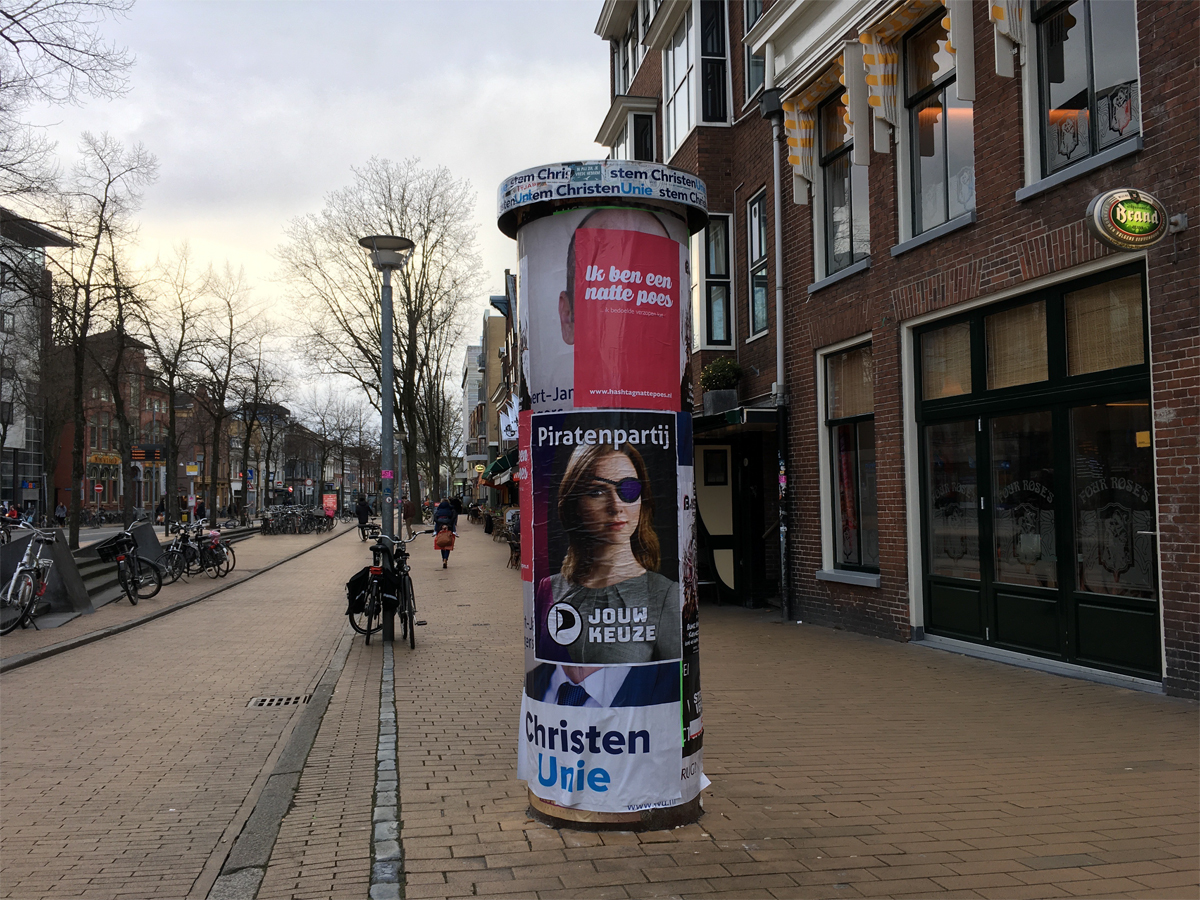 Cartel en las elecciones de los Países Bajos.