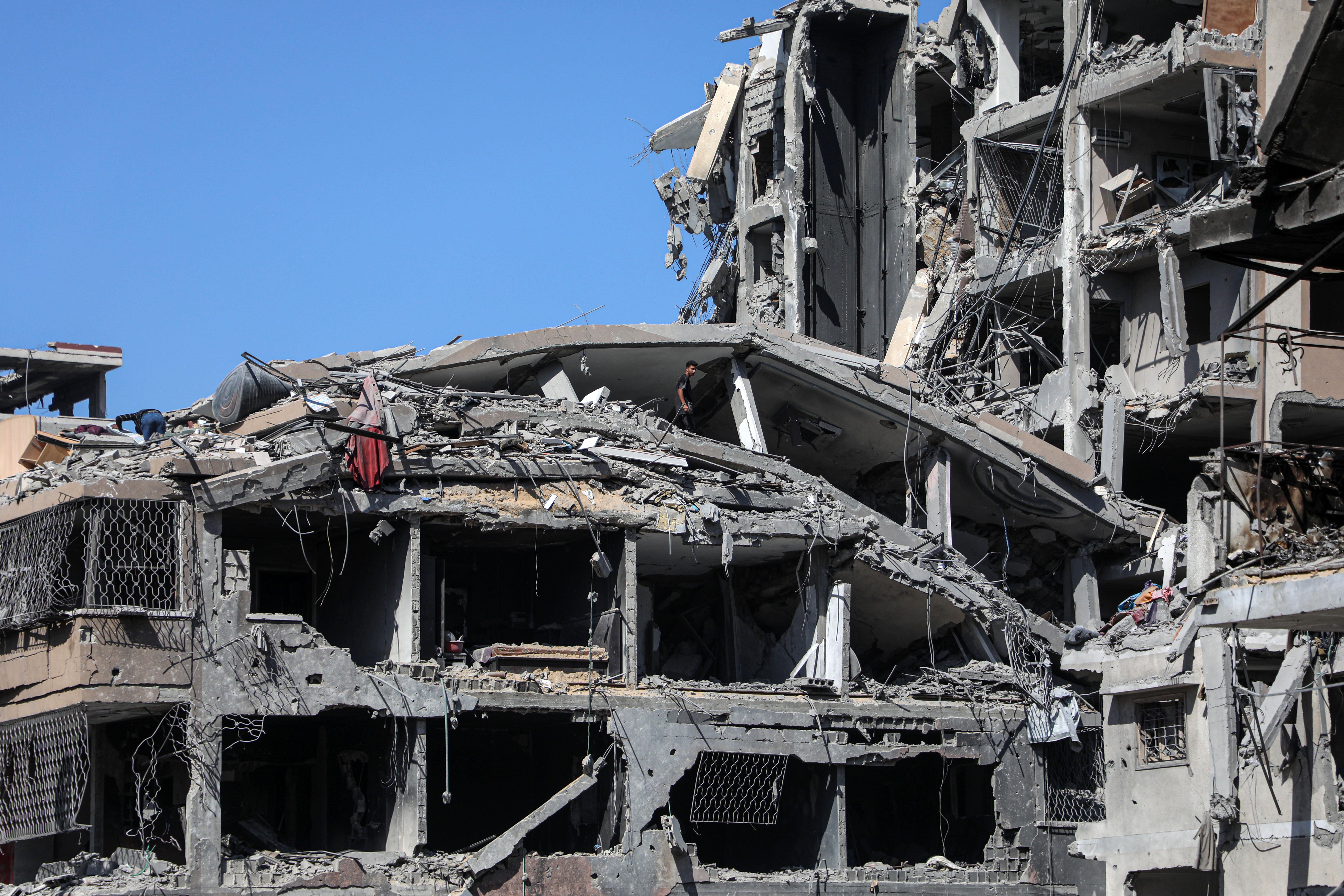 Edificios totalmente destrozados en Gaza tras el asedio israelí. EP.