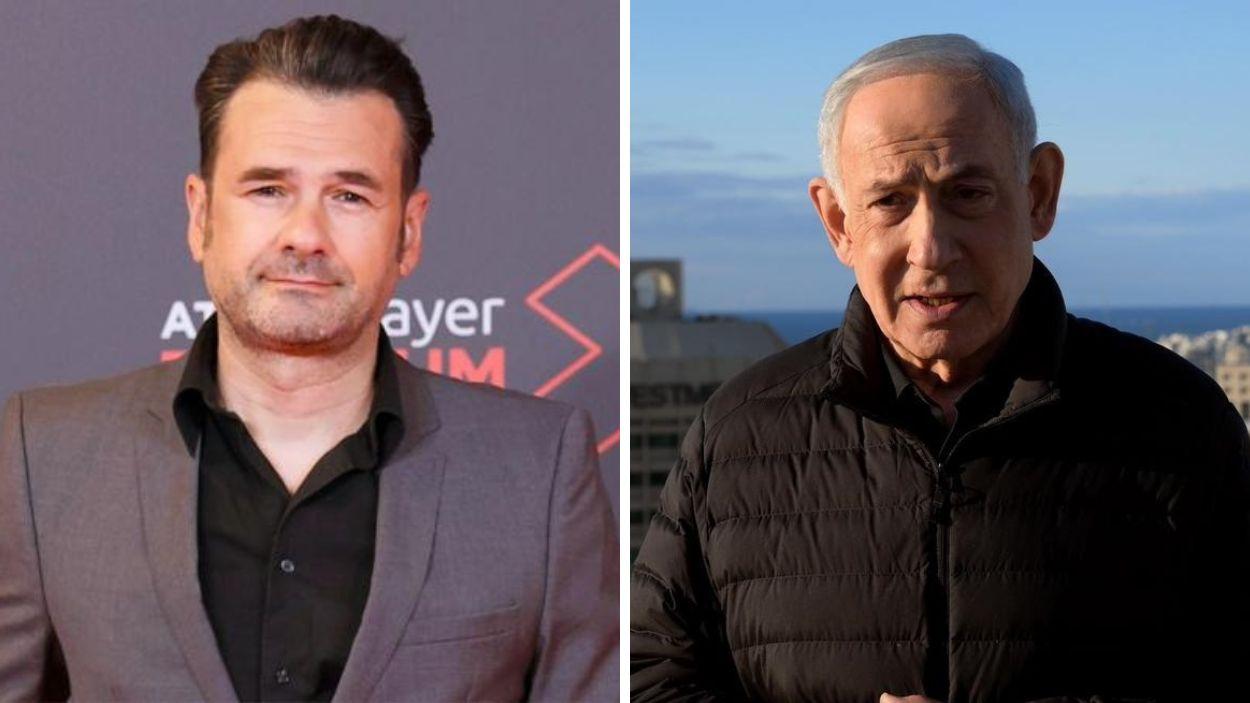 El periodista Iñaki López y el primer ministro de Israel, Benjamín Netanyahu, en un fotomontaje. Elaboración propia.