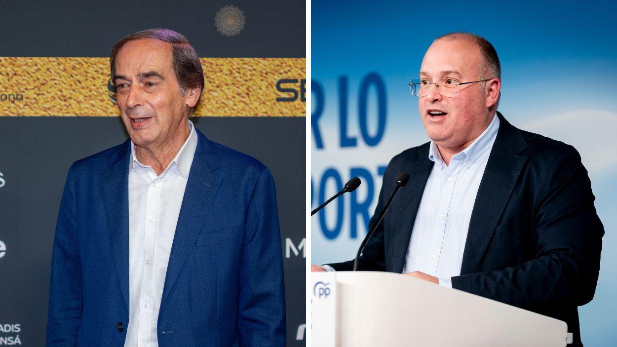 El periodista Isaías Lafuente y el secretario general del PP Miguel Tellado en un fotomontaje. Elaboración propia.