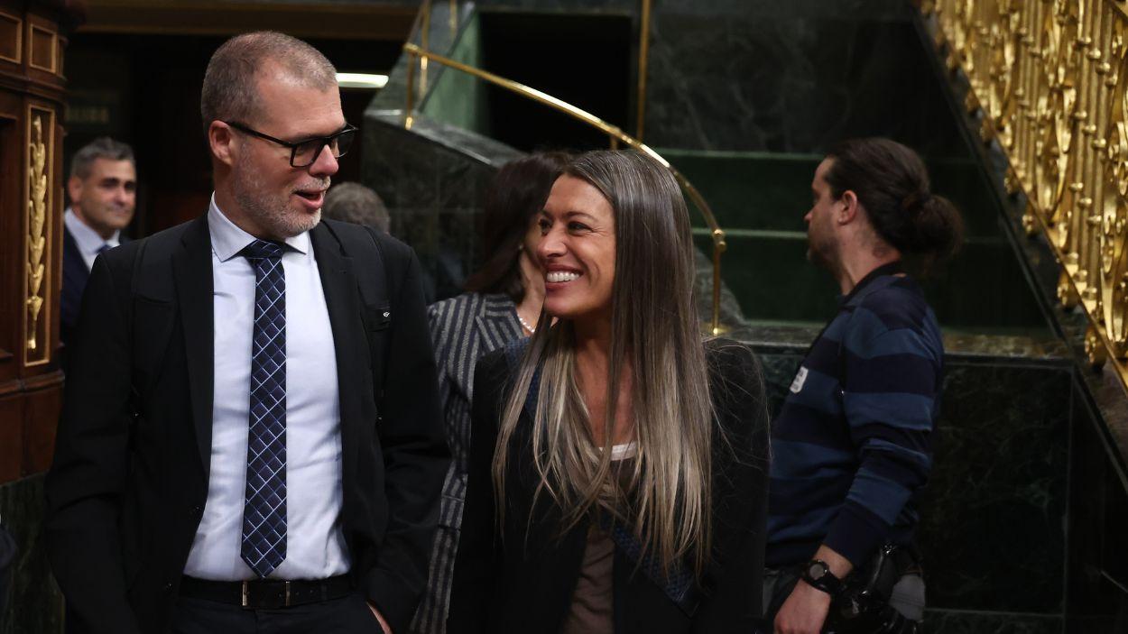 La portavoz de Junts en el Congreso, Miriam Nogueras, a su llegada a la comparecencia de Pedro Sánchez en la Cámara Baja. EP