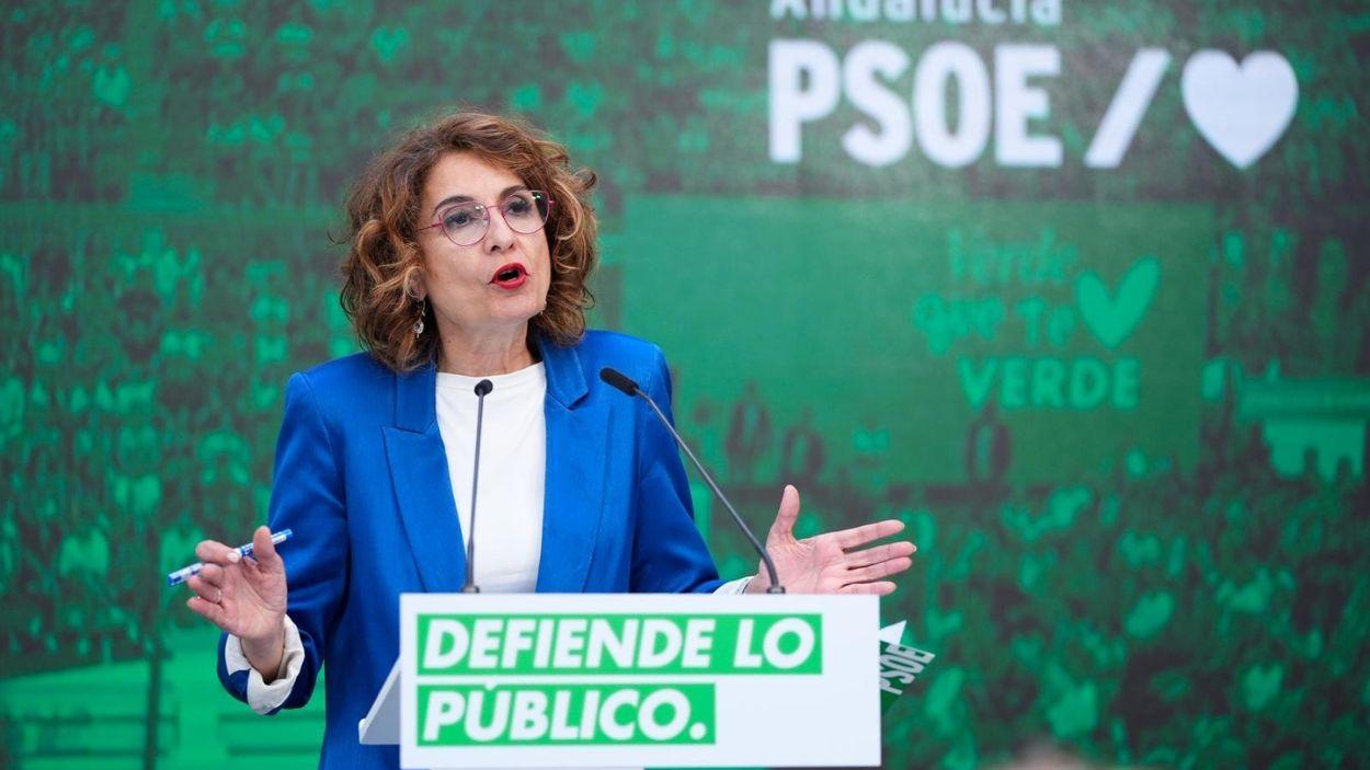 La candidata por el PSOE A a las elecciones de Andalucía del 17 de mayo, María Jesús Montero. EP.