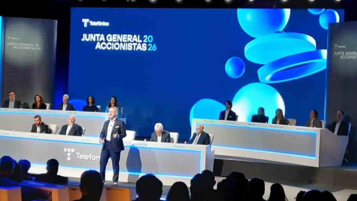Marc Murtra interviene ante la Junta de Accionistas de Telefónica de 2026 | Foto de Servimedia