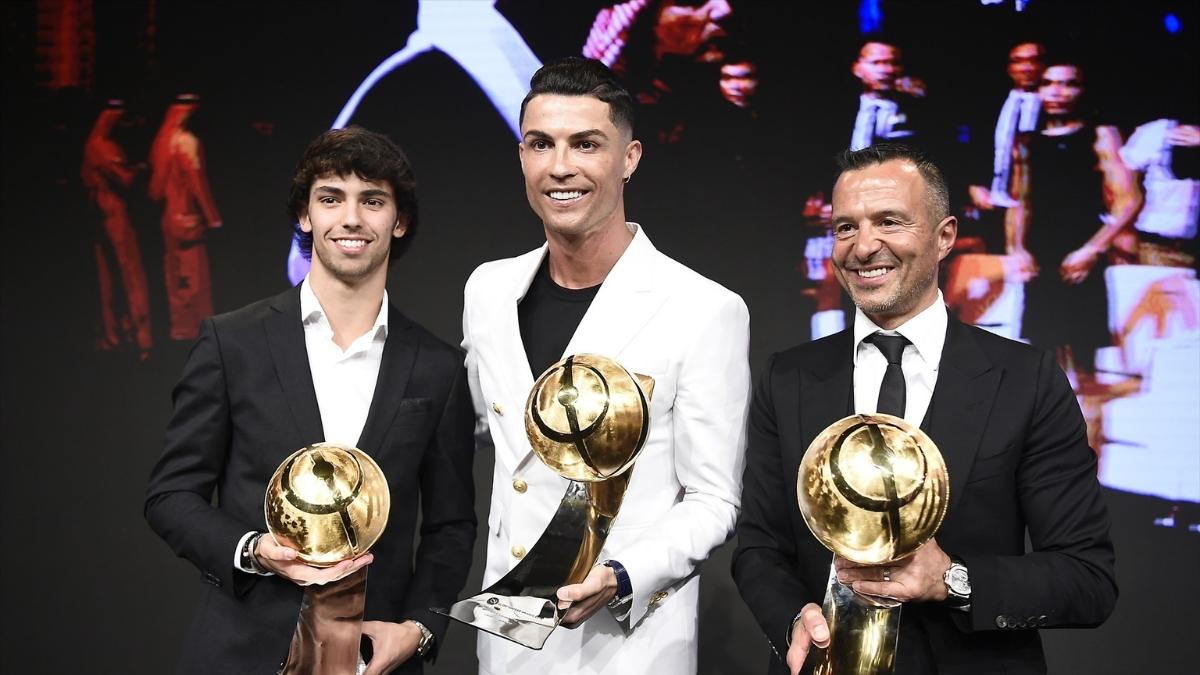 Jorge Mendes junto a Cristiano Ronaldo y Joao Félix| EP